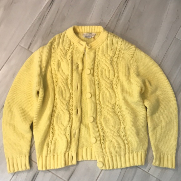 Hand loomed special argyle style yellow cardigan - Picture 1 of 2